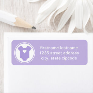 Etiqueta Baby Love Cute Purple Family Return Address