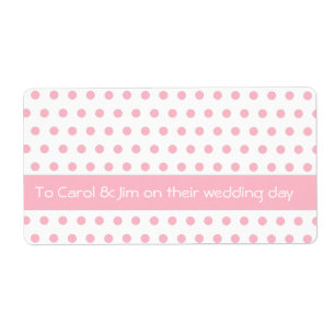 Etiqueta Baby Pink Polkadot Pattern