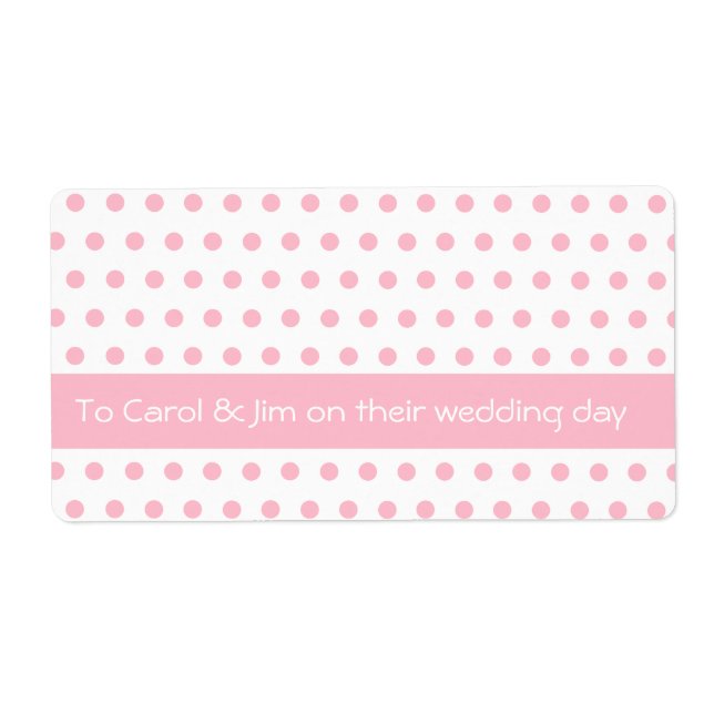 Etiqueta Baby Pink Polkadot Pattern (Frente)