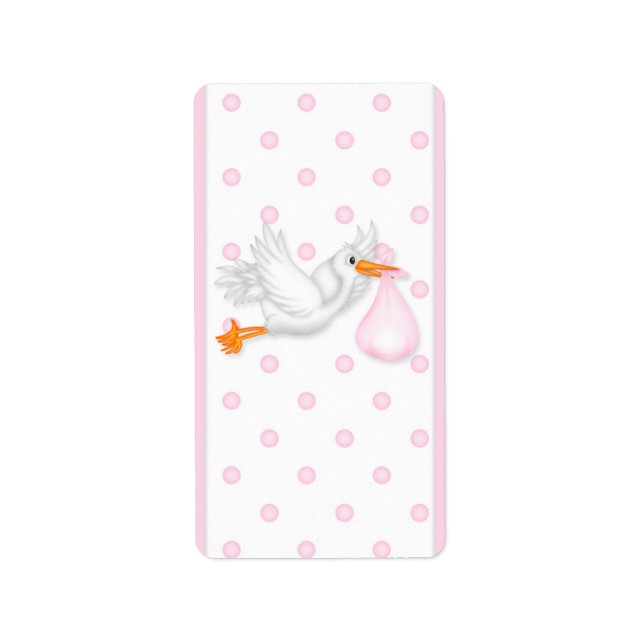 Etiqueta Baby Pink Stork Hersheys Miniatura Candy bar envol (Frente)