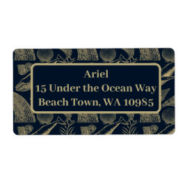 Etiqueta Baby Shower azul de ballena náutica vintage