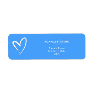 Etiqueta Baby Shower azul simple y minimalista