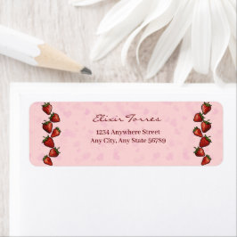 Etiqueta Baby Shower Berry Sweet Strawberry Hearts