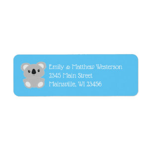Etiqueta Baby Shower Blue Koala Bear