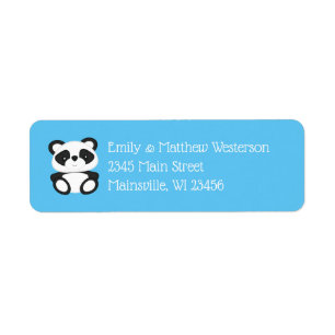 Etiqueta Baby Shower Blue Panda Bear