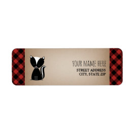 Etiqueta Baby Shower Buffalo Plaid Skunk