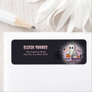 Etiqueta Baby Shower de calabaza de Halloween