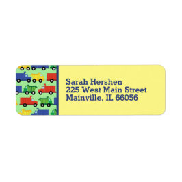 Etiqueta Baby Shower de camiones