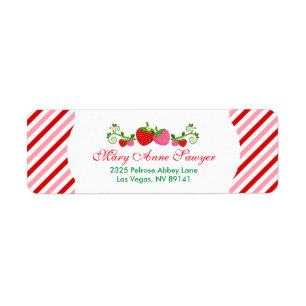 Etiqueta Baby Shower de cumpleaños de verano de fresa