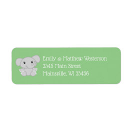 Etiqueta Baby Shower de Elefante Verde
