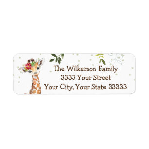 Etiqueta Baby Shower de la grafa de la jungla de Safari