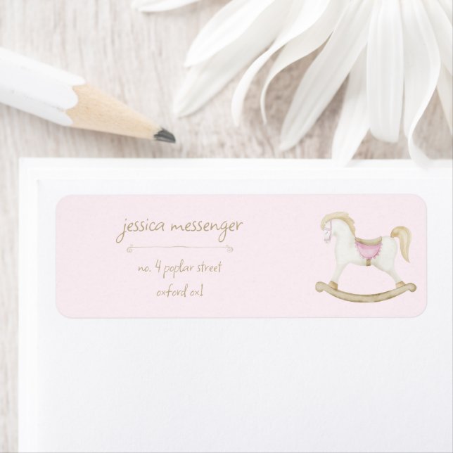 Etiqueta Baby Shower de lechuga rosa de caballo de Rockefas (In situ)