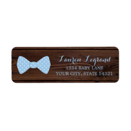 Etiqueta Baby Shower de Little Man | Rustic Wood Bowtie