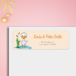 Etiqueta Baby Shower de pato simple
