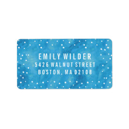 Etiqueta Baby Shower de puntos de color azul