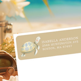Etiqueta Baby Shower de tortuga submarina