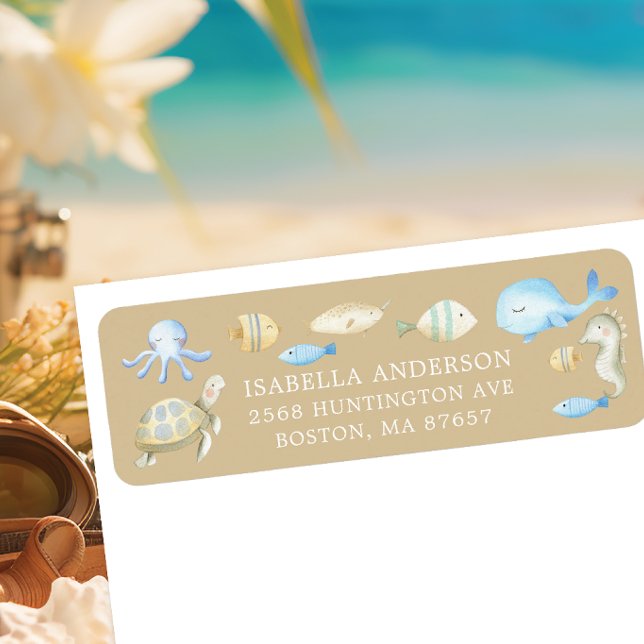 Etiqueta Baby Shower de Whimsy bajo el agua (Subido por el creador)