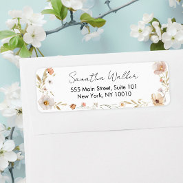 Etiqueta Baby Shower Floral Boho