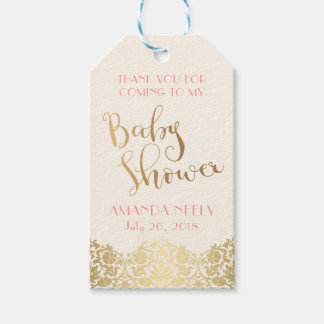 Etiqueta Baby Shower Gold y Pink