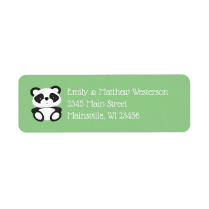 Etiqueta Baby Shower Green Panda Bear