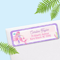 Baby Shower Mermaid Purple Pink Watercolor