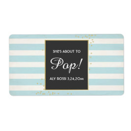 Etiqueta Baby Shower Mini Champagne Label Boy