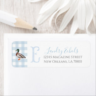 Etiqueta Baby Shower Preppy Southern Blue Boy Duck