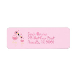 Etiqueta Baby Shower rosa Flamingo