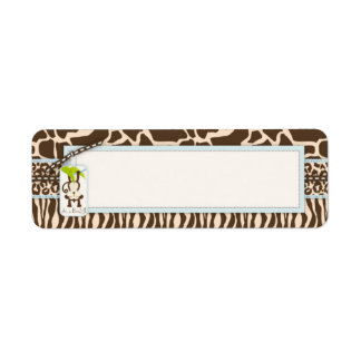Etiqueta Baby Shower Safari Monkey Animal Print