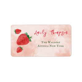 Etiqueta Baby Shower verde rojo de fresa suave