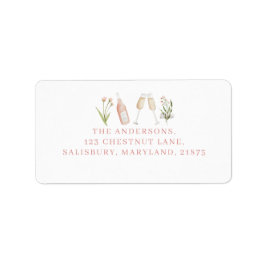 Etiqueta Bachillerato de champán moderno y rosa