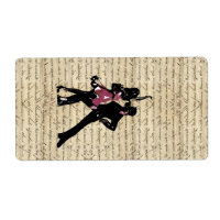 Bailarines de salón de baile sobre papel de época