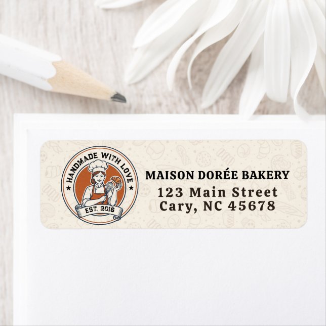 Etiqueta Bakery Store Pastry Chef Dessert Sweets Cake Baker (In situ)