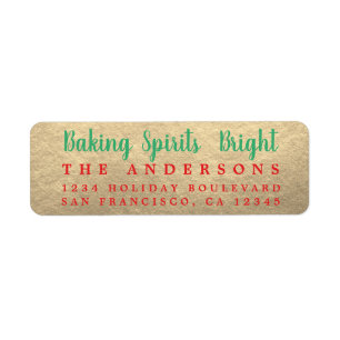 Etiqueta Baking Spirit Bright Gold Holiday Label