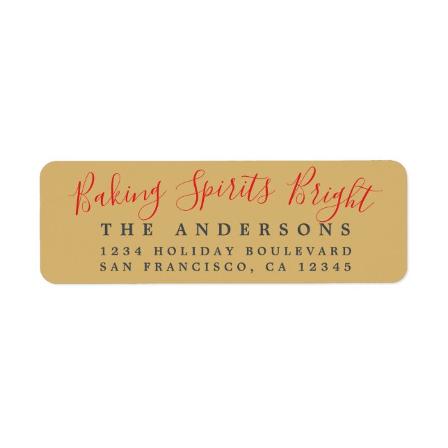 Etiqueta Baking Spirit Bright Holiday Label (Frente)