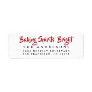 Etiqueta Baking Spirit Bright Holiday Label