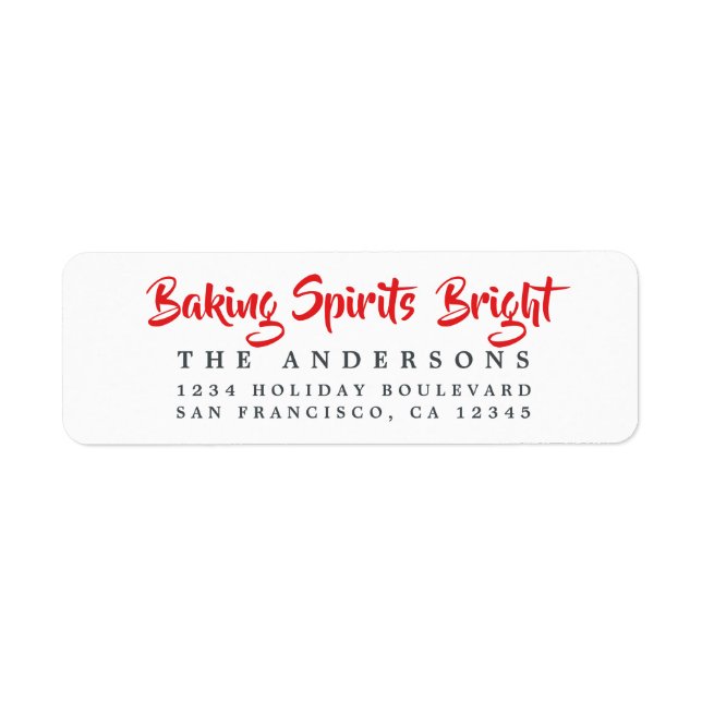 Etiqueta Baking Spirit Bright Holiday Label (Frente)