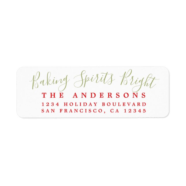 Etiqueta Baking Spirit Bright Holiday Label (Frente)