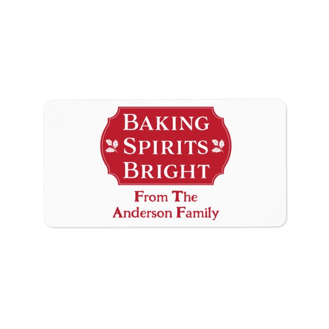 Etiqueta Baking Spirit Navidades Brillantes (Frente)