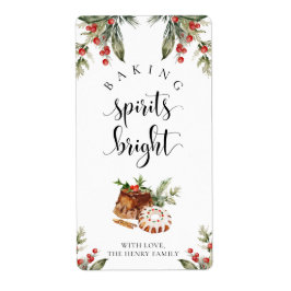 Etiqueta Baking Spirits Navidades brillantes Regalos Pegati