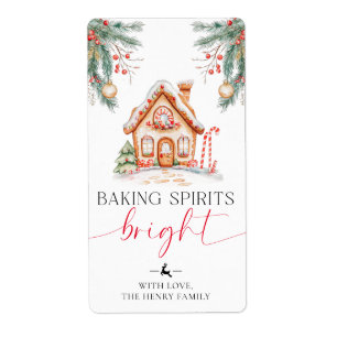 Etiqueta Baking Spirits Navidades brillantes Regalos Pegati