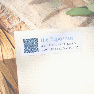 Etiqueta Baldosas italianas   Nombre y dirección personaliz