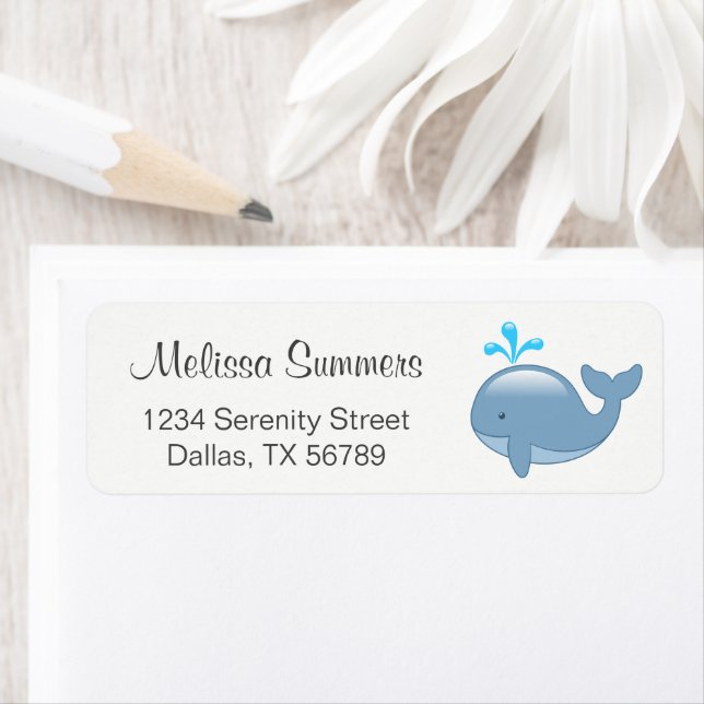 Etiqueta Ballena Personalizado Cute Chubby (In situ)