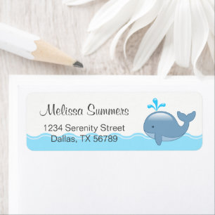 Etiqueta Ballena Personalizado Cute Chubby
