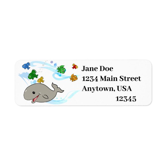 Etiqueta Ballena Personalizado sonriente y linda (Frente)