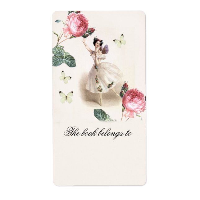 Etiqueta Ballerina Fairy Bookplate (Frente)