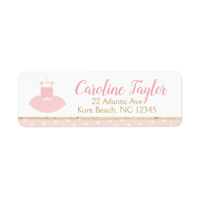 Etiqueta Ballerina Tutu Birthday Party (Frente)