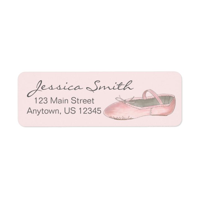 Etiqueta Ballet Rosa Personalizado Ballet Slipper Ballerina (Frente)