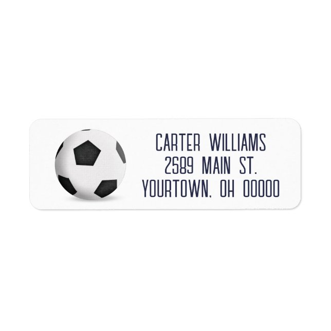 Etiqueta Balón De Fútbol En Blanco (Frente)