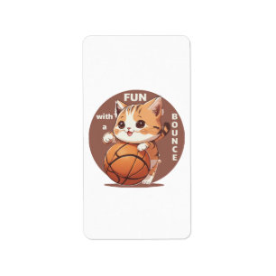 Etiqueta baloncesto gatito